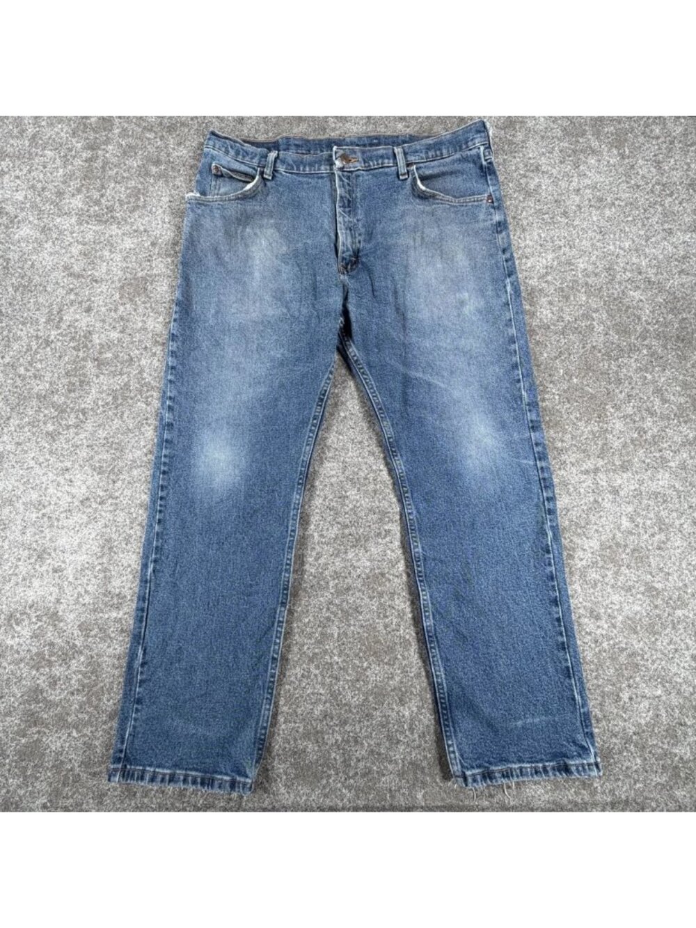 Wrangler Jeans Mens 36x27 Blue‎ Denim Cotton High Rise Medium Wash Straight Leg